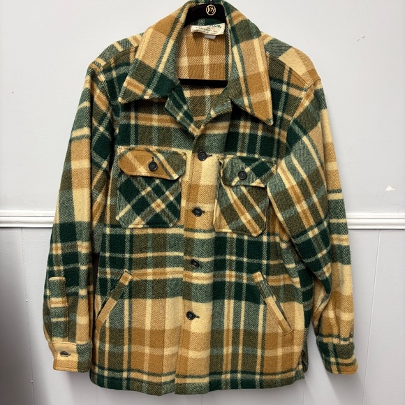 Vintage L.L. Bean Wool Blend Plaid Men's Button Jacket Size Large - Picture 6 of 12